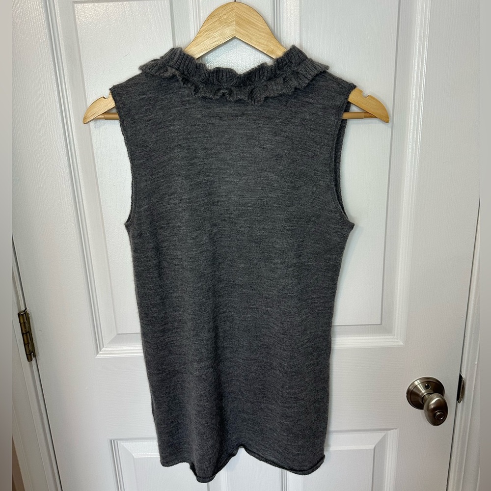 Lela Rose Womens 100% Cashmere Sleeveless Sweater Size L Gray Luxury Old Money - Picture 2 of 7